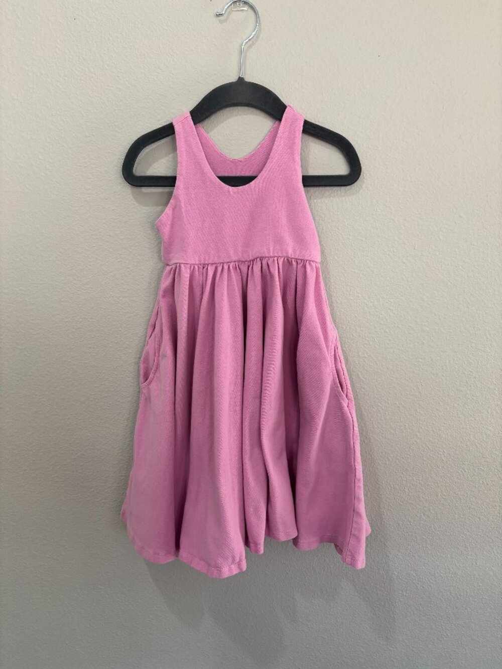 Remie Girl light pink sleeveless, racer back, 2 side pocket dress